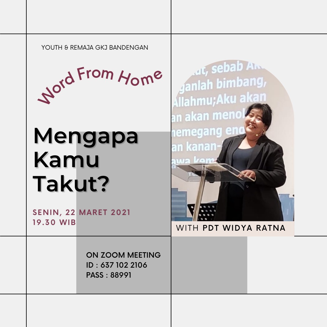 KOMITgkj's tweet photo. WFH TODAY!!
Don't miss out! Jam 7.30 malam dengan tema "Mengapa Kamu Takut?"

#WordFromHome #WFH #Monday https://t.co/EkulNZHA3s