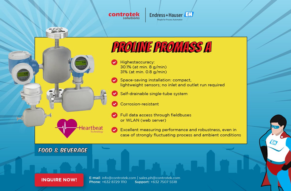 PROMASS A - guarantees maximum robustness and precisely measured values with unparalleled repeatability!

#Controtek #EndressHauser
#PromassA