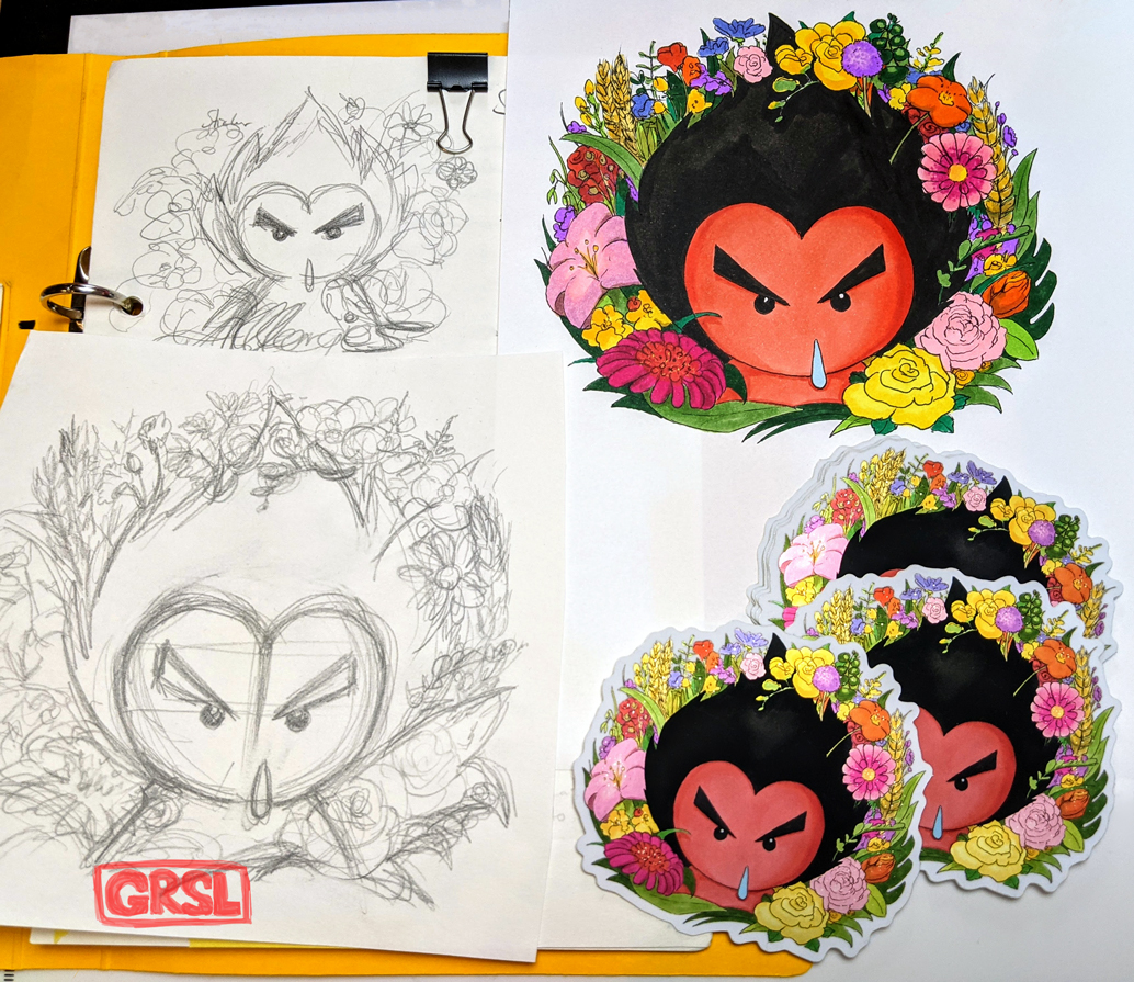 squidgeta's tweet photo. Process of the latest Squidgeta sticker, from sketch to finished product! https://t.co/OlzbmY74yt