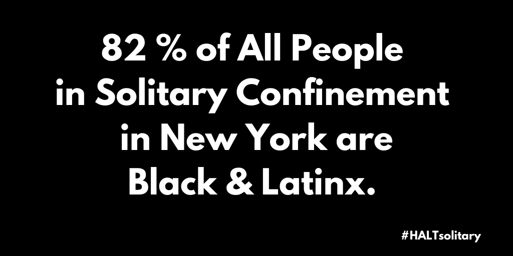 zeitzzy's tweet photo. In New York, predominantly Black &amp; brown people are locked in solitary confinement for months, years—even decades. @NYGovCuomo I call on you to sign the #HALTsolitary Act into law now to end this torture as a matter of racial justice &amp; basic human rights. https://t.co/hqzgpqDhTr