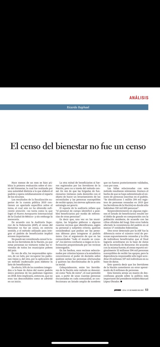 ricardomraphael's tweet photo. El censo del bienestar no fue un censo. Mi columna de esta semana en @proceso https://t.co/Cvg1HJnz5Y