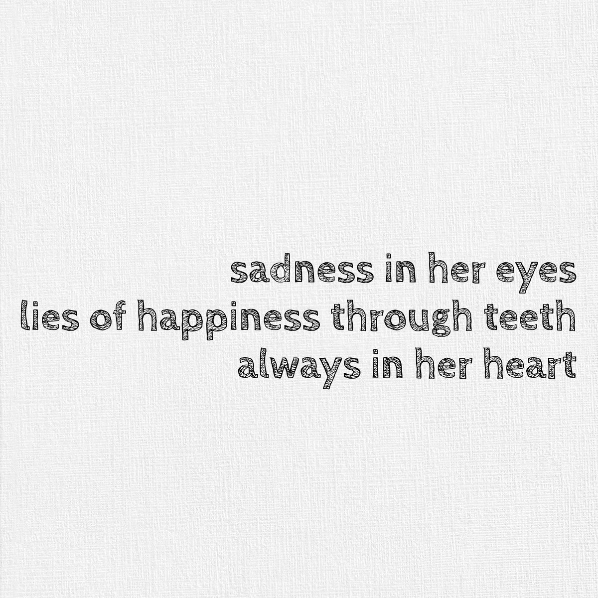 readwritehaiku's tweet photo. sadness in her eyes
lies of happiness through teeth
always in her heart
#haiku #haikupoetry #haikupoem #poem #poet #poetry #poetrylovers #poems #micropoetry #micropoem #sadness #eyes #happiness #always #heart #readwriterepeat #readwritehaiku #readwriteponder #readponderwrite https://t.co/P9bEHnmngF
