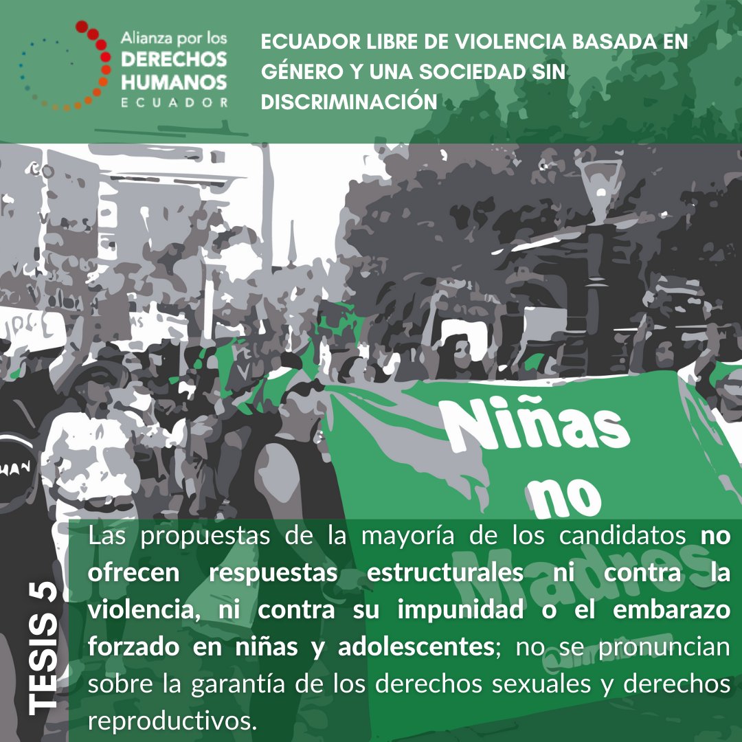 VivianIdrovo's tweet photo. TESIS 5:Exigimos que cualquier "buena intención" o voluntad política para abordar la violencia basada en género se concrete en dotar de recursos suficientes para combatirla y erradicarla. #CompromisoYA @LassoGuillermo @ecuarauz
🔴Declaración completa: https://t.co/pmnSFKJ8TF https://t.co/UuTQuKMstL
