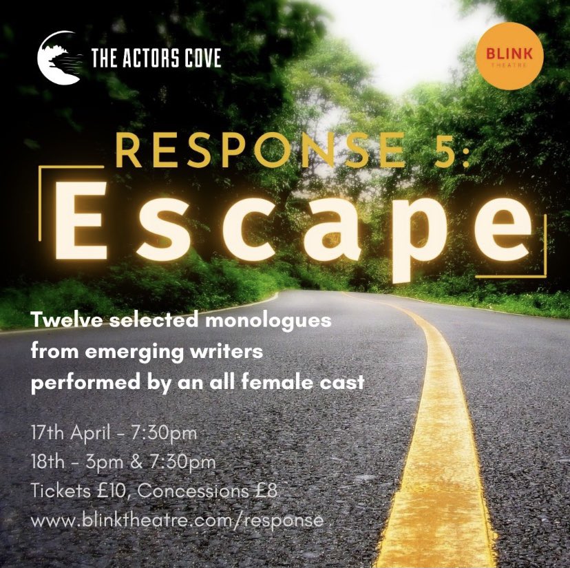 SyeshiaSweeney's tweet photo. Happy Sunday! Tickets are now on sale. A monologue I wrote was selected for this fab live-streamed theatre event with @blinktheatre @actorscove and a group of amazing actors and writers #Response5 #escape
Mobile site is down so currently available on desktop only https://t.co/4axtRvoSa8