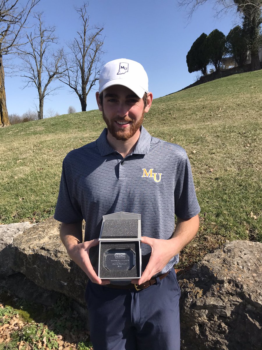 MUKnightsgolf's tweet photo. Knights Win in Kentucky!! 
5 rounds this spring each one getting better. #MUGolf #improvement 
Matthew Chapman Individual champion! Even par 72-72 https://t.co/vhKBU340Jf