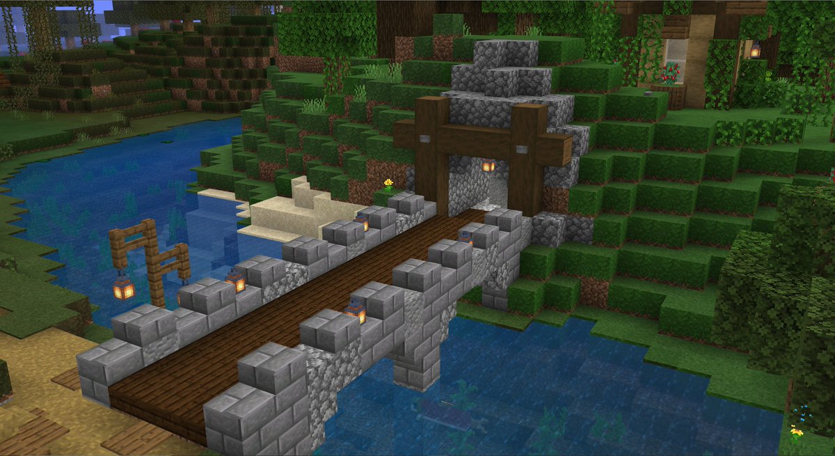 EvercraftMCPE's tweet photo. SPOTLIGHT: @haley6michelle

Haley's perfect rustic build palette and landscaping inspired by fwhip is always a breathtaking sight. Wherever she settles on #Evercraft she always makes the area uniquely hers! 

#Minecraft #SurvivalBuild #Bedrock #MinecraftBuilds #MinecraftSMP https://t.co/F4vrRdsfBu