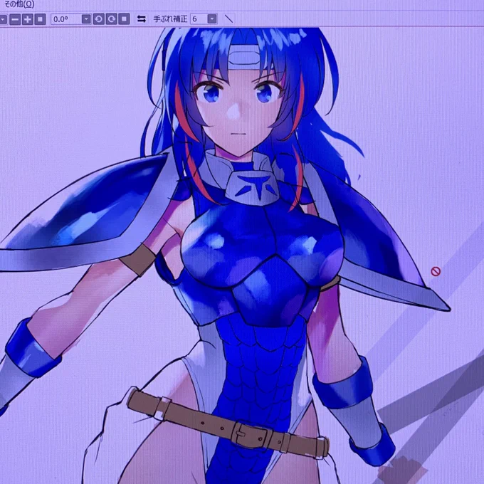 線画やりきる前に塗りたいとこ塗ってる 