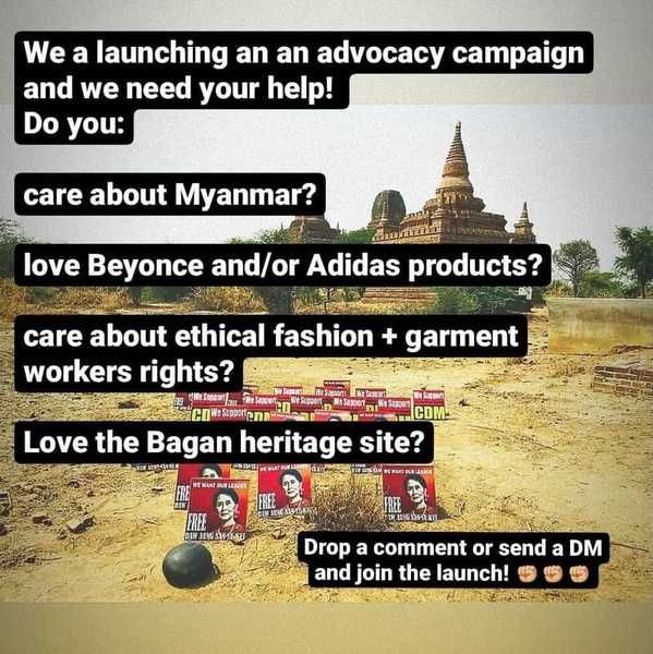Rohingya_ICR's tweet photo. Tell @Beyonce and her #IVYPARK business partner @Adidas to stop bullying apparel workers in the #Myanmar #CivilDisobedienceMovement.
#CDM #StrikeForDemocracy #ICYPARK
Join me in signing!. https://t.co/UkDm6Gg1Yz https://t.co/Vw9cBZ1zsz