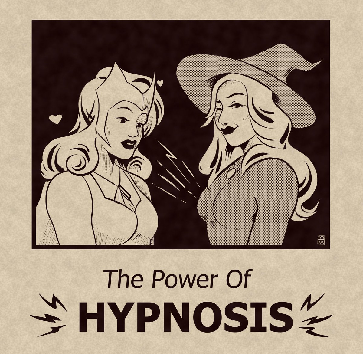 A WandaVision parody I drew of @jeniferrprince 's ' The power of hypnosis' Illustration! I felt it would give a understandable explanation for Wanda being oblivious to Agatha's schemes ?.
(original in the thread) 