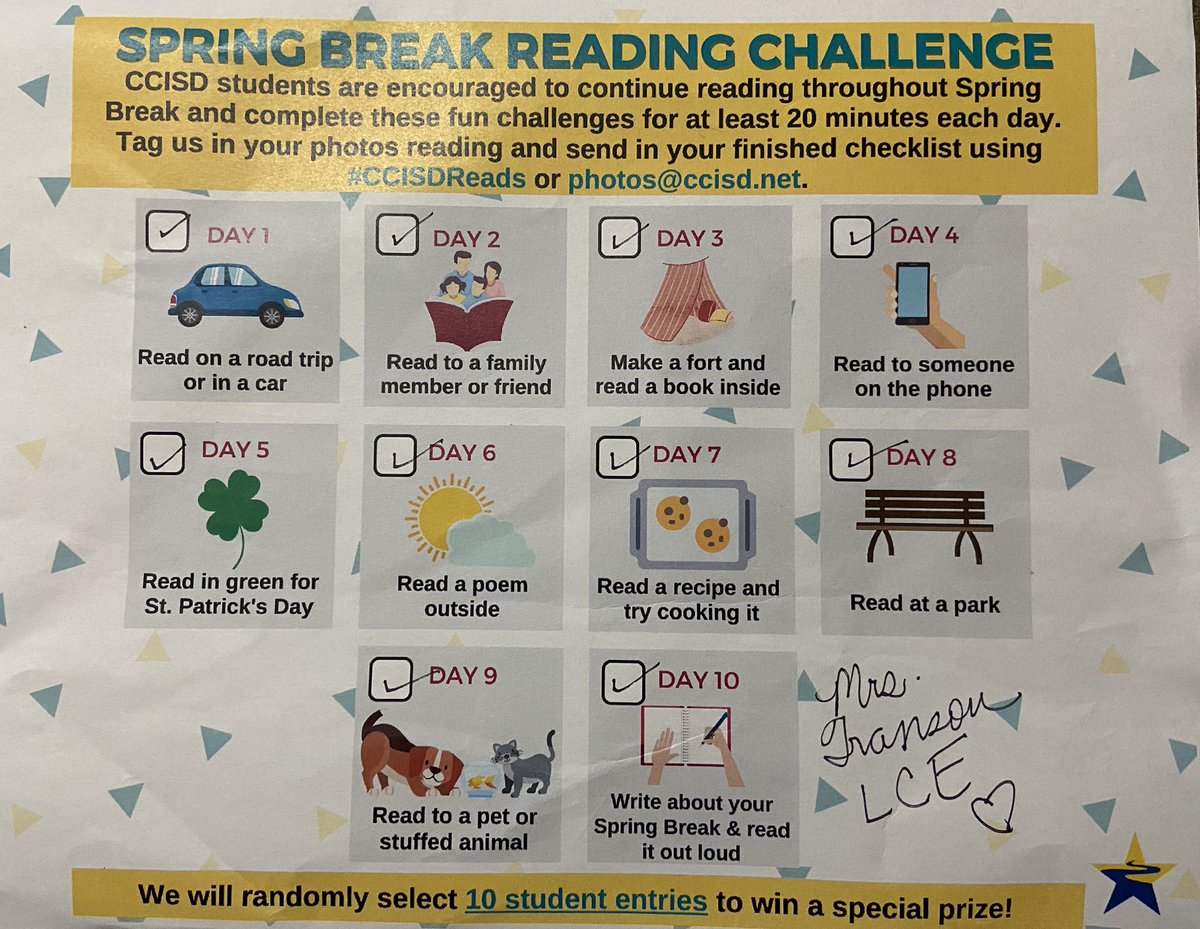 LCEMustangLib's tweet image. Wrote about Spring Break and read what I wrote to Willow. She’s a very good listener. #CCISDReads #SpringBreakReadingChallenge @LCE_Mustangs