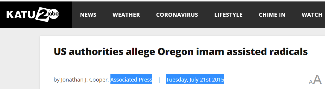 OTOH I also know we had an Imam here in my Portland neighborhood who Obama's DOJ alleged in 2015 had ties to bin Laden & 4 terror orgs & had facilitated young men going overseas to join al Qaeda. I first heard about it ... https://katu.com/news/local/us-authorities-allege-oregon-imam-assisted-radicals https://www.oregonlive.com/portland/2015/07/portland_imam_had_ties_to_osam.html14/