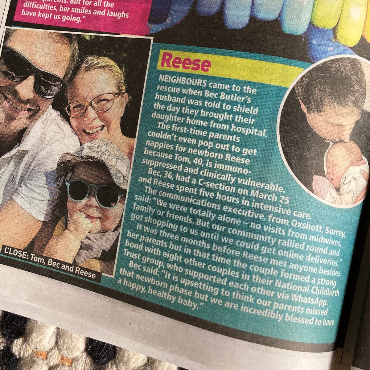BecButler_'s tweet photo. In the papers before her first birthday! One for the scrap book #prmum π #lockdownbaby https://t.co/Euos5cMWkY