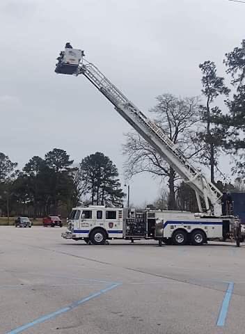 Today Potters Hill Firefighters join members from Beulaville, Kenansville, Lyman, Fountaintown, Albertson, Northeast, and Rose Hill for aerial training using Northeast Tower 95 and Rose Hill Truck 3