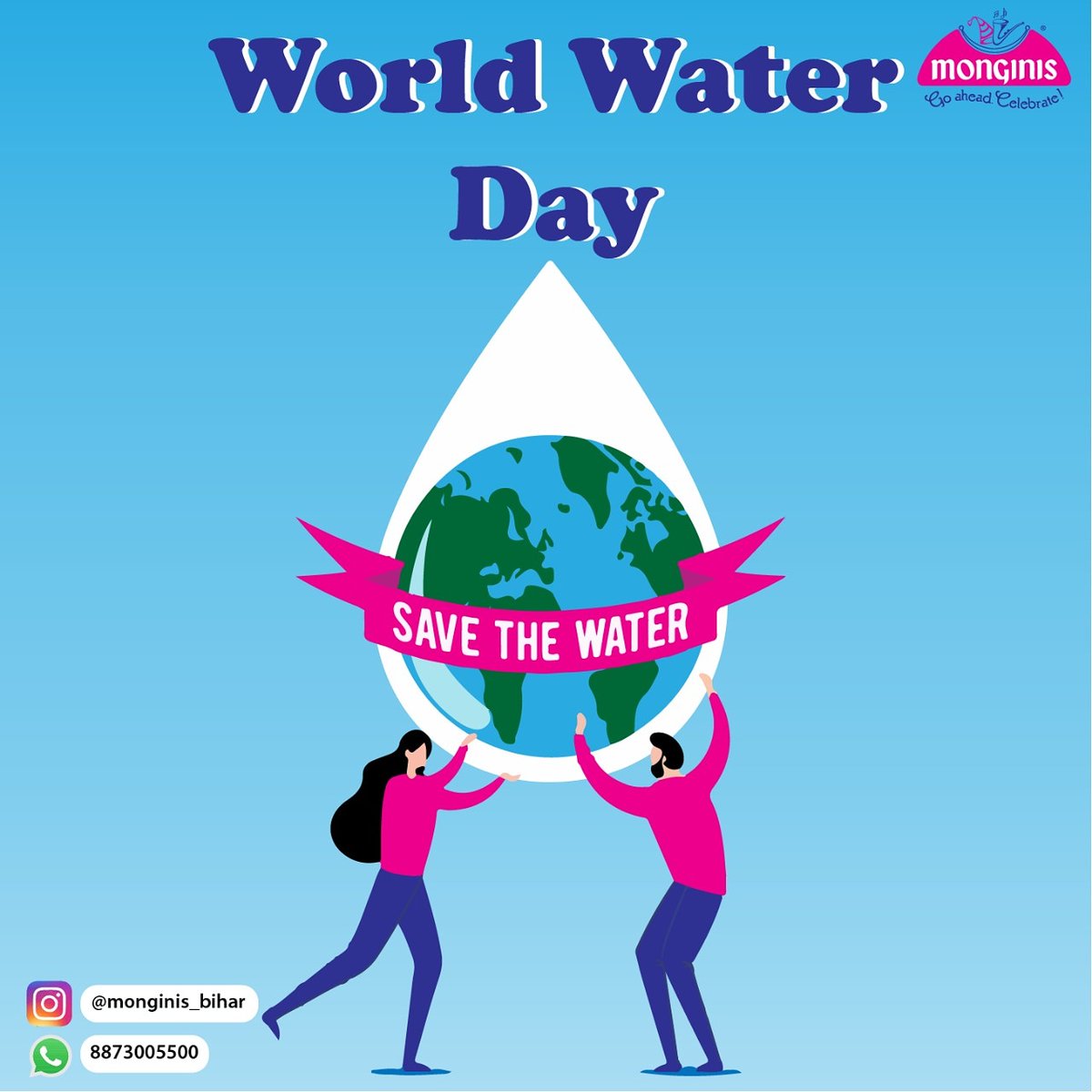BiharMonginis's tweet photo. Water is the driving force in Nature. Our nations, our economies and our well being are all dependent on it.
Today on World water day Monginis encourages all of you to conserve water.
#UN #Unitednations #Patna #Bihar #Monginis #monginisbihar #WorldWaterDay2021 #WorldWaterDay https://t.co/4vWyxvRwrF