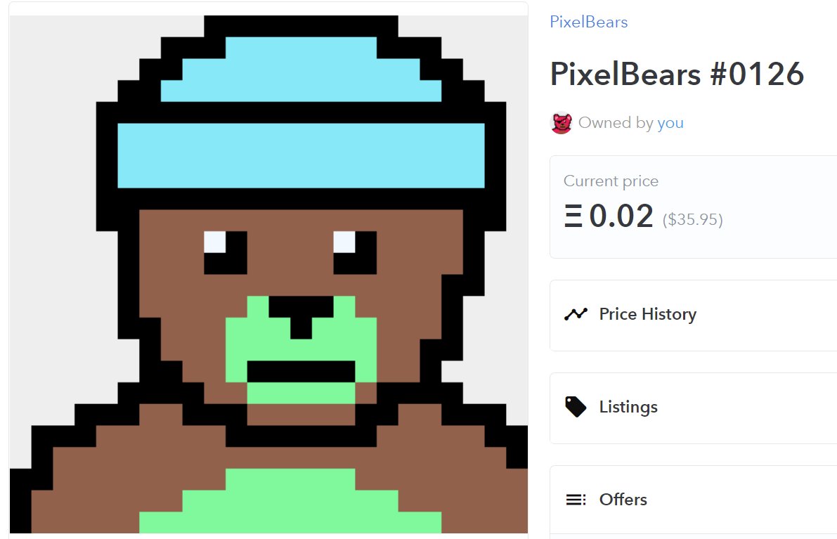 Pixel_Bears's tweet photo. Look at the color coordination on @Pixel_Bears #0126! That baby blue hat is drippin'

#nft #cryptoart #opensea https://t.co/dmmeSXWdUn