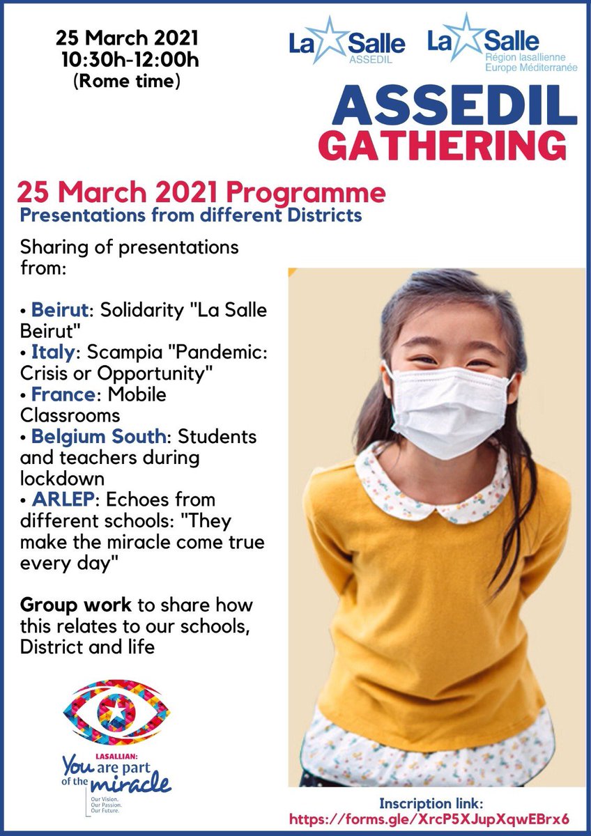assedil's tweet photo. Thursday March 25 and Friday March 26 the ASSEDIL Gathering will take place online. If you haven't registered yet, you're still on time! Here is the link for registration.
https://t.co/qoanUItDNR https://t.co/0ns9oSS5yp