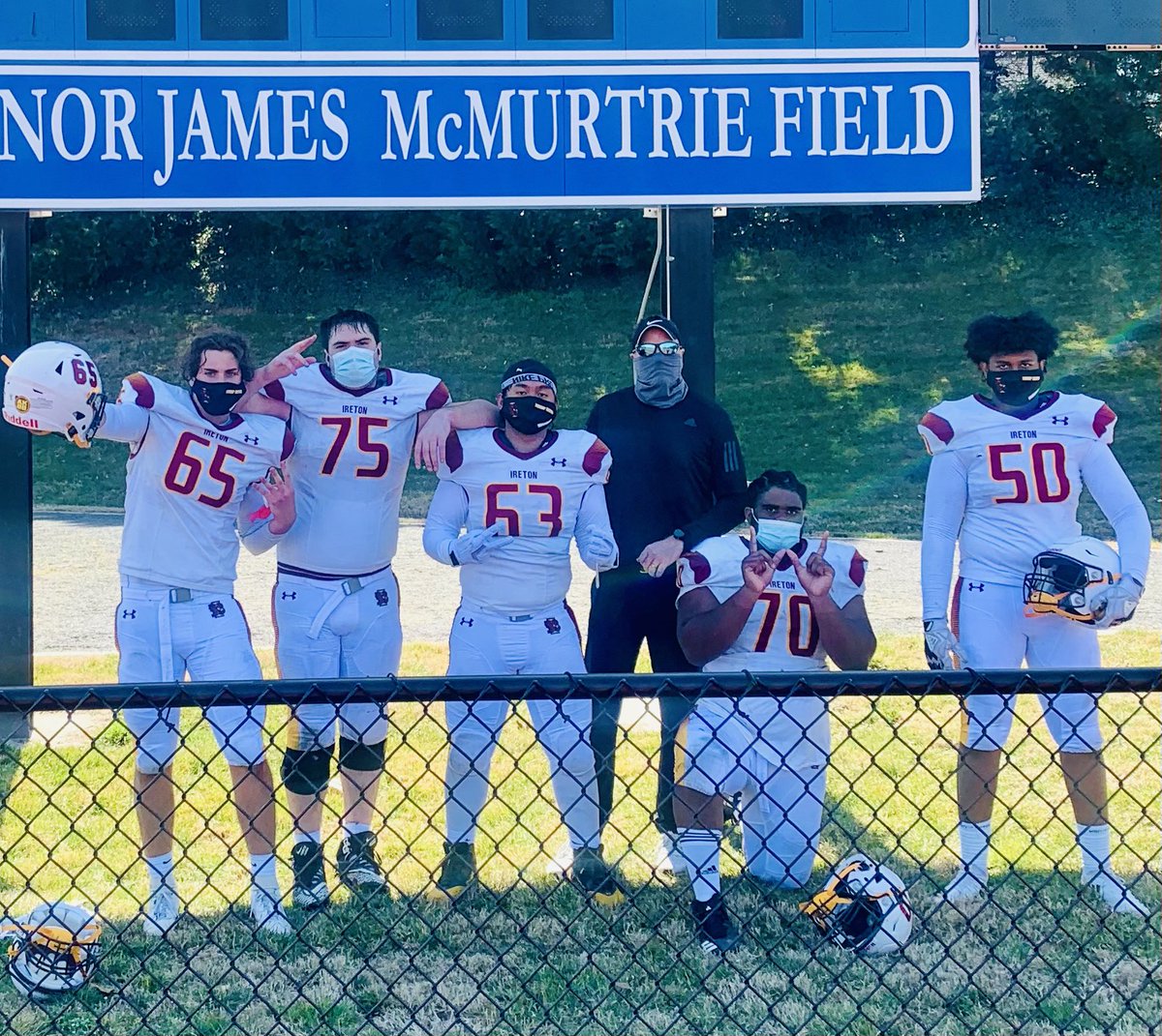 Cave1Jeff's tweet image. Cardinal Oline #prideandpoise #runthepower #fivestrong #olp #olmasterminds #offensiveline @IretonAthletics @ChipArmstrong1