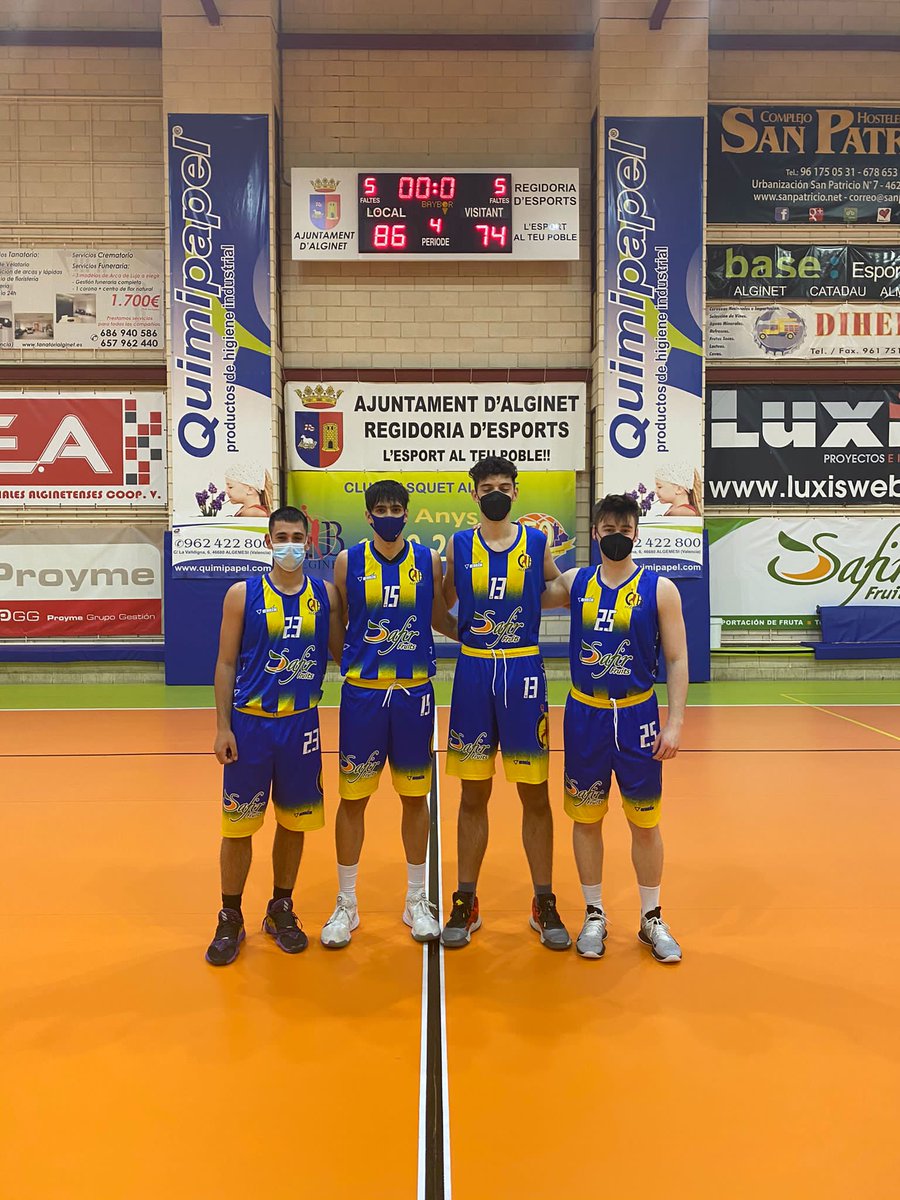 cbalginet's tweet photo. 1a Divisió Nacional. SAFIR FRUITS @cbalginet 86 vs @CBMaristasVLC 74. Nou triomf del equip en un partit on la gran noticia era poder contar en 4 jugadors Juniors (1 d'ells de primer any) per a donar continuitat al treball que estém fent a la pedrera alginetina. Grandes !!!🏀🏀🏀 https://t.co/PKTD7IcDVK