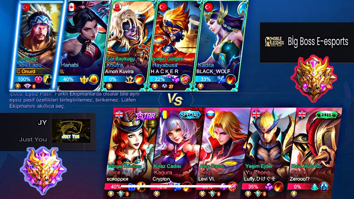 Mobile Legends e-Sports 
YouTube kanalımdan izleyebilirsiniz iyi seyirler