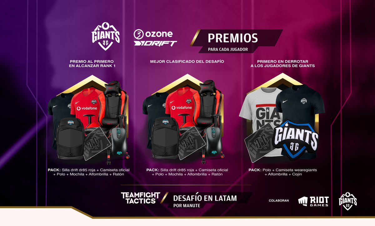 DesafiosManute's tweet photo. PREMIOS DESAFÍO EN LATAM 1/4 🎁 

 - El primero en alcanzar a Rank 1 🥇

 - El mejor clasificado del desafío 🏅

 - El primero en derrotar a los jugadores de Giants 🦈 https://t.co/T5qA5xWT1g