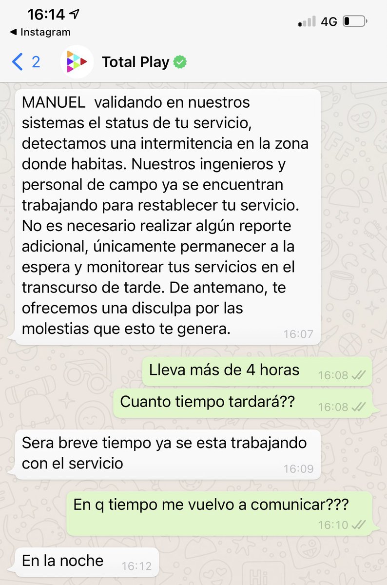 Azulcrema_MVM's tweet photo. @totalplaymx @TotalplayAyuda qué tipo de respuestas son estas?? Aldo Reyes es la persona que me está diciendo que estaré más de 10 horas sin servicio https://t.co/ApyuNLEad4