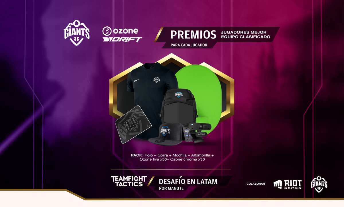 DesafiosManute's tweet photo. PREMIOS DESAFÍO EN LATAM 2/4 🎁

Los integrantes del mejor equipo clasificado ganarán el siguiente premio (Un pack para cada jugador).

Gracias @ozonegaming @DRIFTgamingeu @GiantsGaming https://t.co/eFjNGAefyK