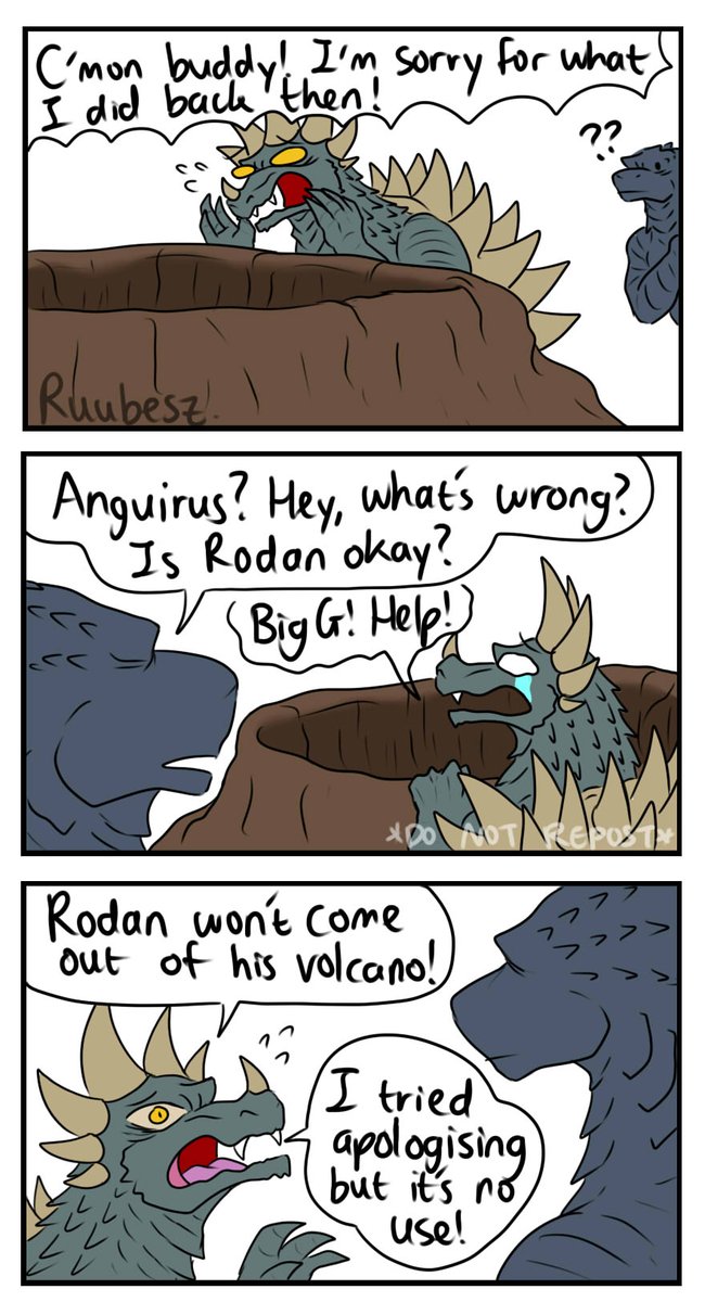 No talk with Rodan! He angy!
(Poor Anguirus... also Godzilla only tried to help, don't @ him!)
#Godzilla #GodzillavsKong #ゴジラ 