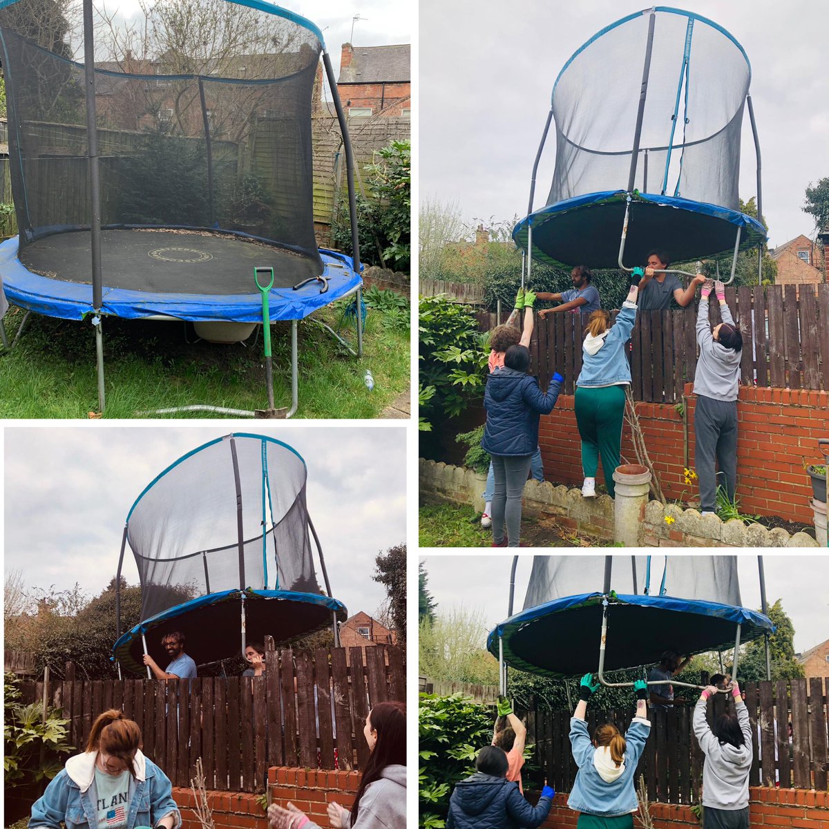 NottinghamCAN's tweet photo. Today, we got back to our roots 😉 and did some gardening for Rose.

It was amazing to see the look on her face when we finished and also her neighbours faces when they got a free trampoline!

If you want to help in your communities, DM us and get involved! The more, the merrier! https://t.co/tVO6zxKEiS