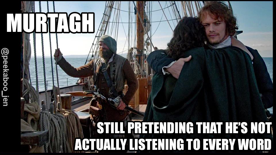 OutlandishScot's tweet photo. Today’s first #Outlander Jamie & Claire Sailing rerun is from @peekaboo_jen; #DuncanLacroix #Murtagh @caitrionambalfe @SamHeughan #AlwaysTakeAMurtagh https://t.co/CCWKaQnS8C