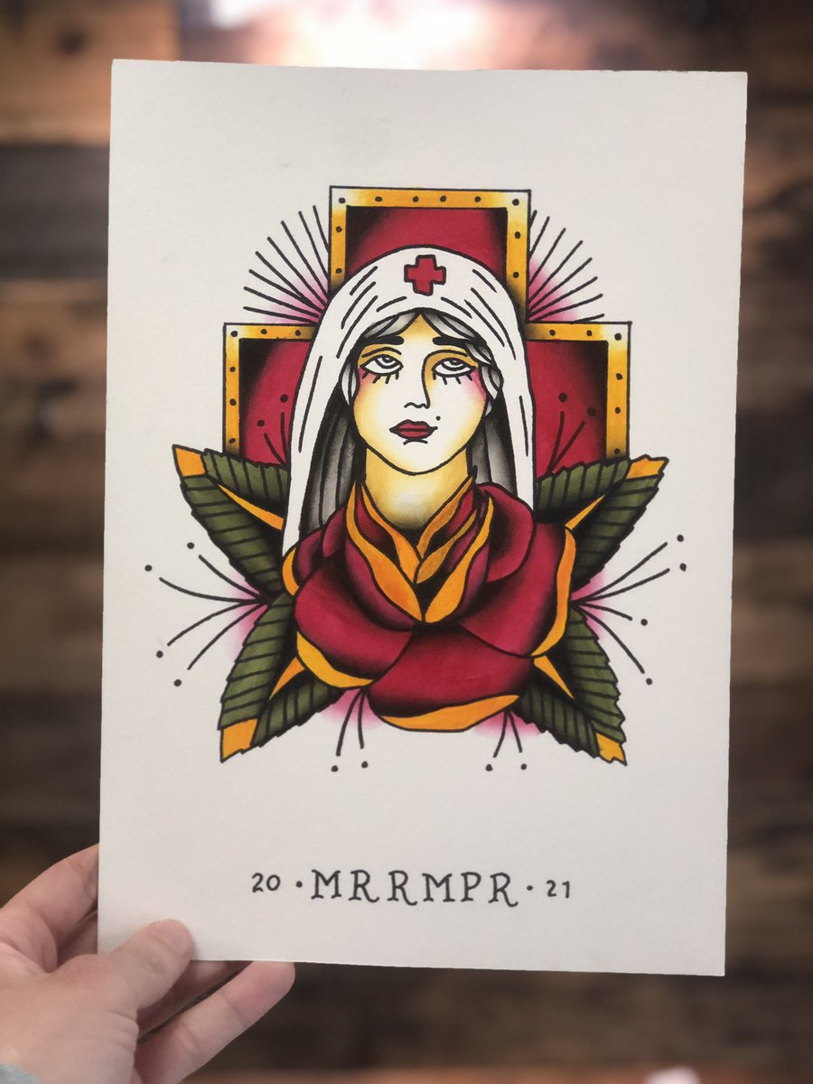 mrrmprr's tweet photo. New one from today, thanks for lookin! #art #artist #tattoo #tattoos #tattoodesign #vintagetattoo #oldschooltattoo #spitshade #americantraditional #tradwork #paperworkers #tattooflash #flashart #tattooart #painting #inktober #inkonpaper #rose  #newink #rosetattoo https://t.co/LpPNRViujR