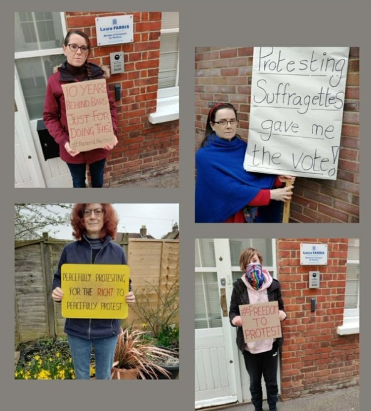 XR_Newbury's tweet photo. Everything we have, we owe to protest. We will not be silenced. The delay of the #PoliceCrackdownBill due to the actions of protestors shows that there is power in the streets.
We will continue to be part of the campaign to #KillTheBill.
#FreedomToProtest
#Protest4Protest https://t.co/ZGMLGU4IQ3