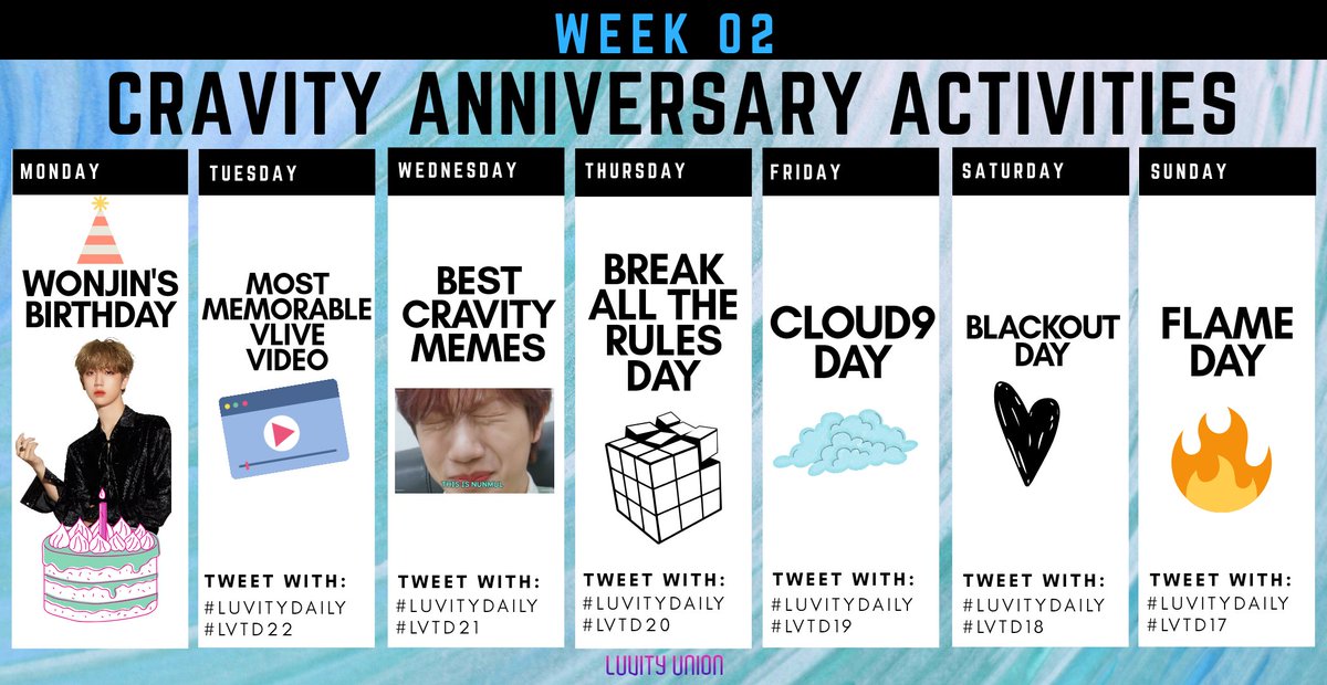 LuvityUnion's tweet photo. 💌 1 YEAR BELIEVING ON CRAVITY💌
Did you already finish our first week tasks? How was it?
Let us continue our celebration with our Week 2❣️
#LuvityDaily #LVTD #CRAVITY @CRAVITY_twt https://t.co/PQirnTVVEk