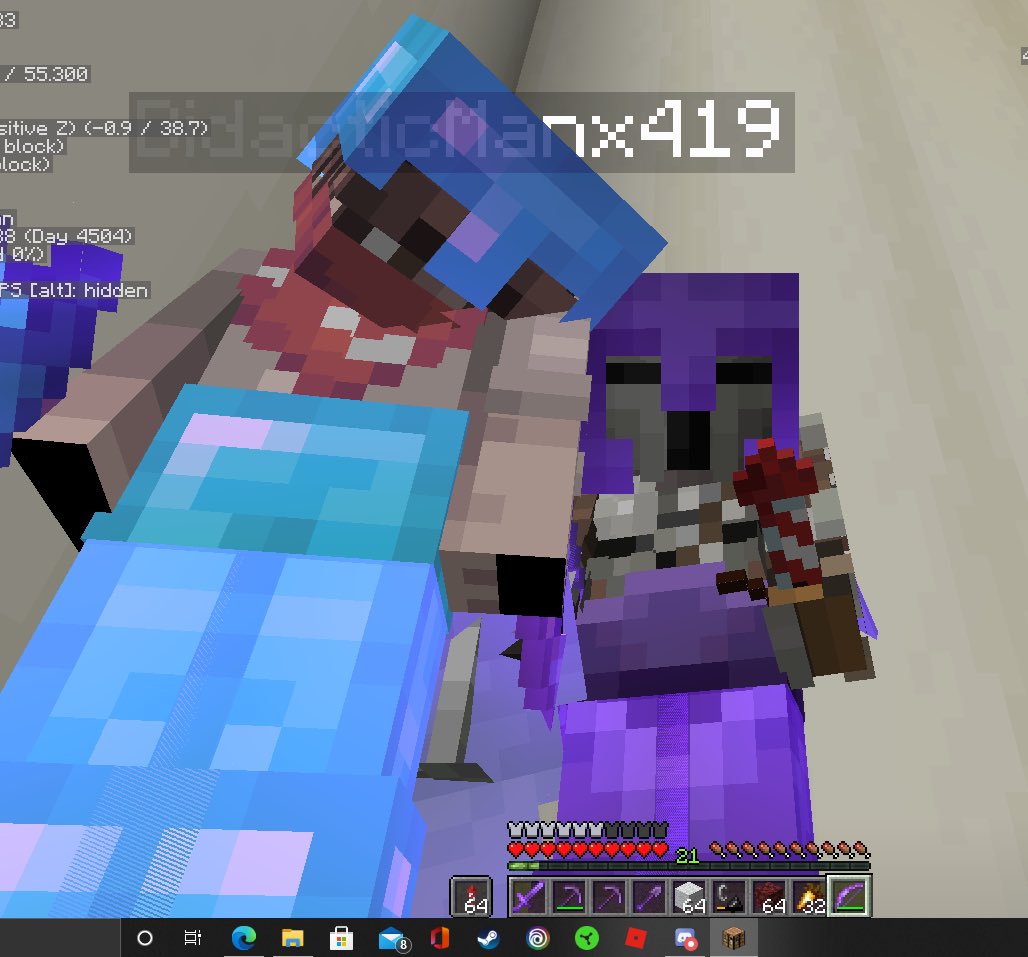 Didacticman's tweet photo. When your friend is afk for almost 24 hours to build up gunpowder... you visit him lol #MinecraftServer #minecraftfriends #minecraftfarms #Minecraftbuilds #minecraftafk https://t.co/WVdom0U3uU