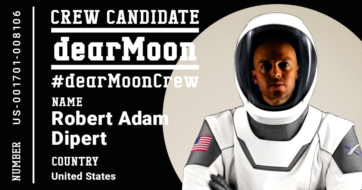 thespacejuggler's tweet image. The second phase of @dearmoonproject applications was due today. This is my favorite upcoming civilian spaceflight. I would love to create an actual #stardance with the other crew members!

Thank you so much for allowing us to participate @yousuckMZ!