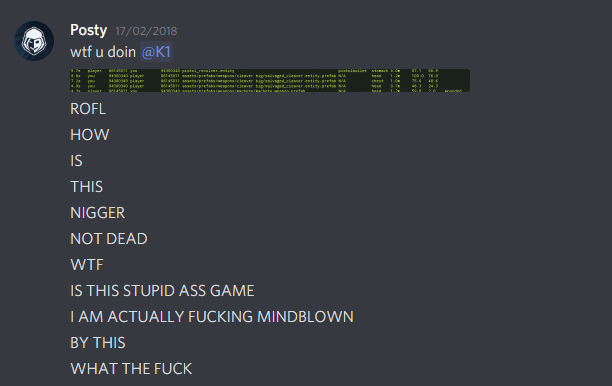 PostyRacist's tweet photo. @PostyOfficial @playrust @trausi @ErrnieGerrn @Alistair_McF Do you guys really support a racist? Posty has been known as a racist and very toxic player in the rust community for a very long time, sad that he has gotten away with it for this long. https://t.co/P98ZUSWmKx