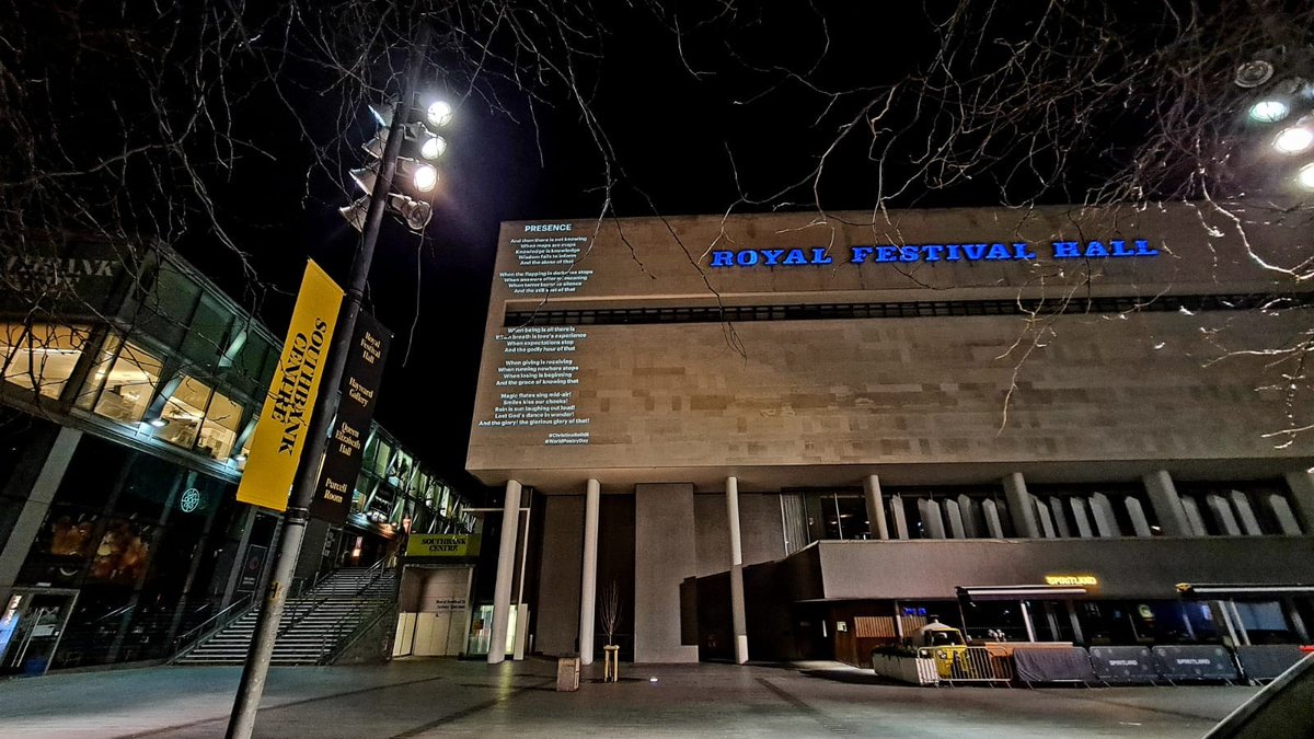 ReihillWord's tweet photo. PRESENCE my #poem lighting up Tate Modern tonight reminding the world that no matter how tough things get, the human spirit can transcend all with love in its heart and art in its soul! #UNESCO #WorldPoetryDay2021 https://t.co/DXlkmflxMp