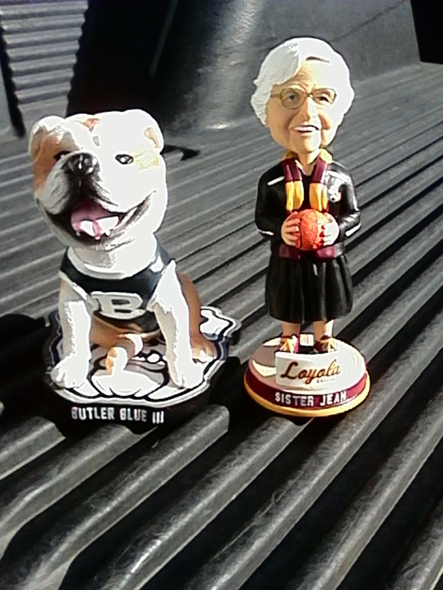 tap4613's tweet photo. @TheButlerBlue @ButlerBlue3 @RamblersMBB Missing @TheButlerBlue bobblehead so had to use Trip as a stand-in. #SisterJean #MayorofMarch #TripsPicks https://t.co/z3GY1RKq7d