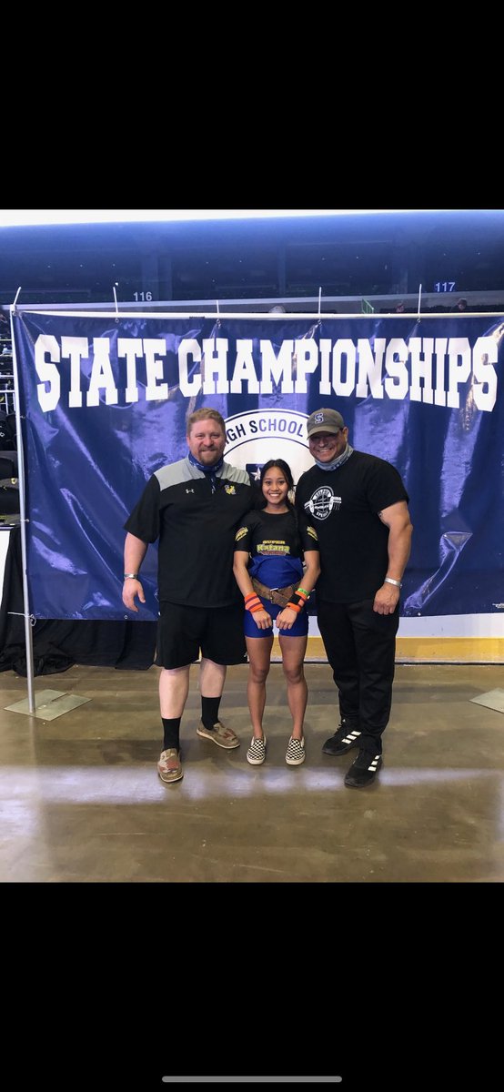 CoachJeter1's tweet photo. So proud of these young ladies. They competed hard at the state meet and represented Sulphur Springs with pride. Chela finished 10th in state in 97s and Machelle finished 7th in state in 259+. Congrats Lady Cats. https://t.co/dY4F9beTWg