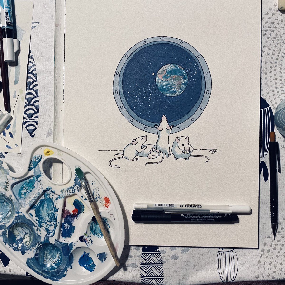 MagaliMebsout's tweet photo. Inktober52 - week 10 - Spaceship
In 2015 , 20 mice where sent to the International Space Station to study the loss of bone and muscle mass experienced by crew members.
https://t.co/CvfTcWzlUe
#labmice #iss #research #inktober52 @inktober #inktoberspaceship #earthinspace https://t.co/QyTa4TKWEF