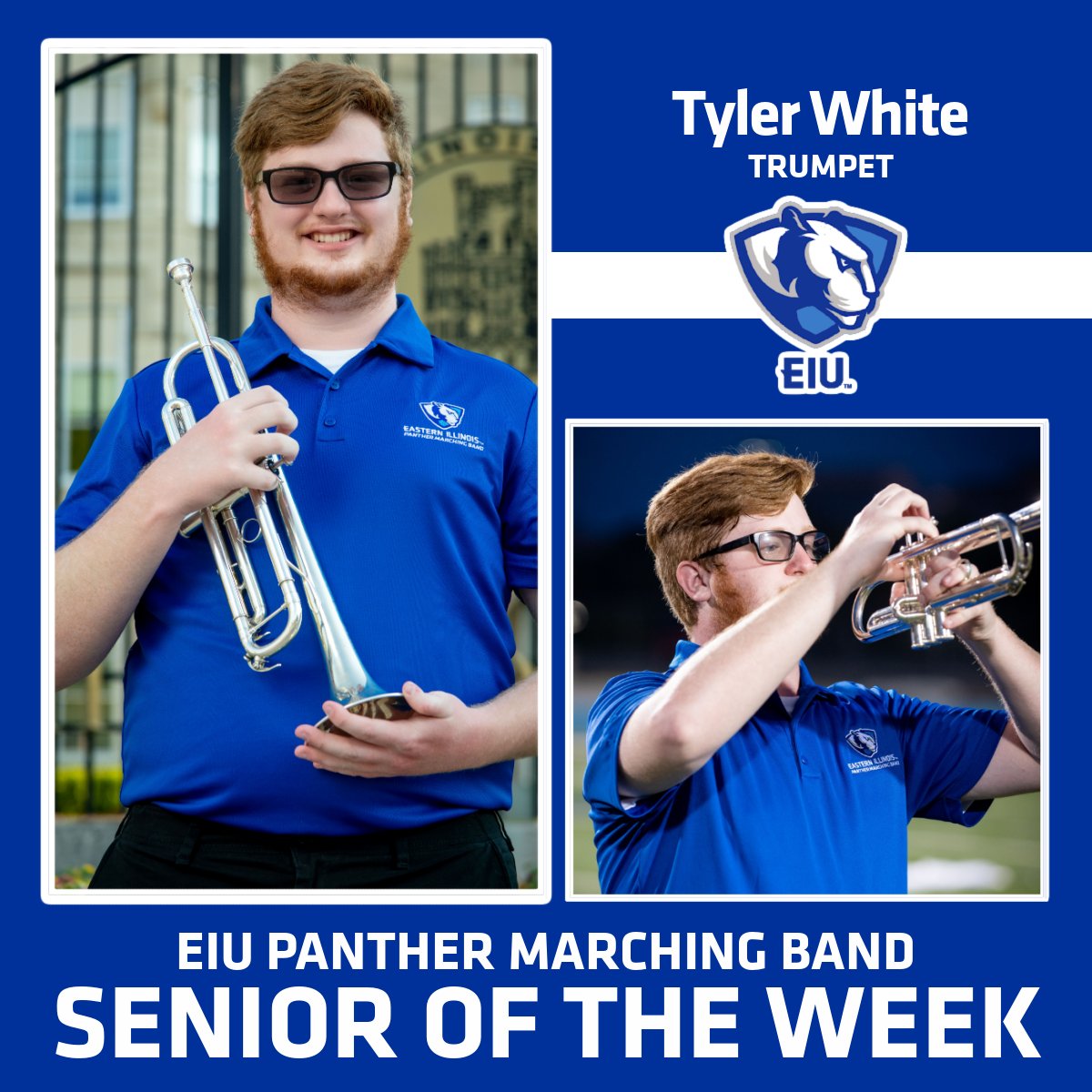 This week's senior of the week is Tyler White!

Tyler is a trumpet player in the Panther Marching Band!