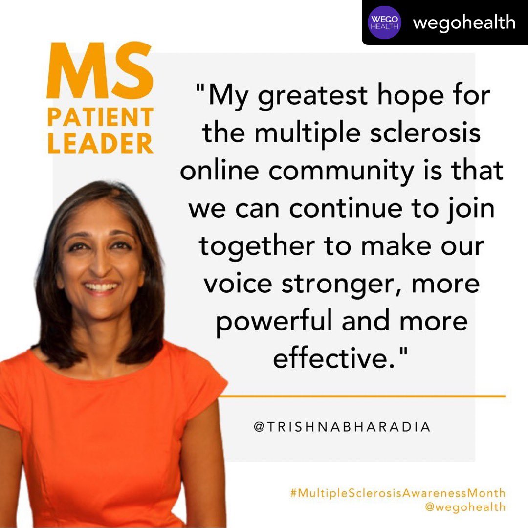 TrishnaBharadia's tweet photo. #MSAwarenessMonth #mswarrior #MultipleSclerosis #msfighter #wehavems #stopms #mslyfe #wegohealth @wegohealth #patientleader #patientadvocate https://t.co/iQXfS6OjlK