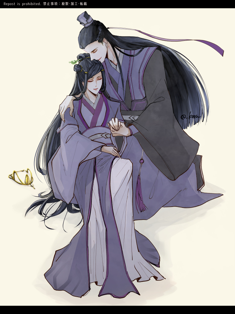 「あの簪は天国でさしてあげて😭😭😭

#魔道祖師 #江楓眠 #虞紫鴛 」|こず＠脱稿したいのイラスト