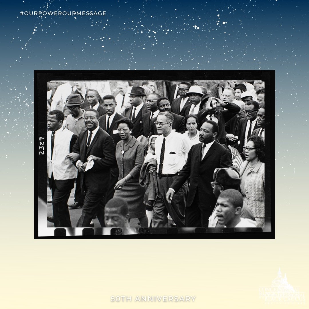 TheBlackCaucus's tweet photo. We are looking back at the historic #SelmaMarch which took place from March 21โ25, 1965, and later became a landmark in the civil rights movement. https://t.co/kwt6SNF4yK