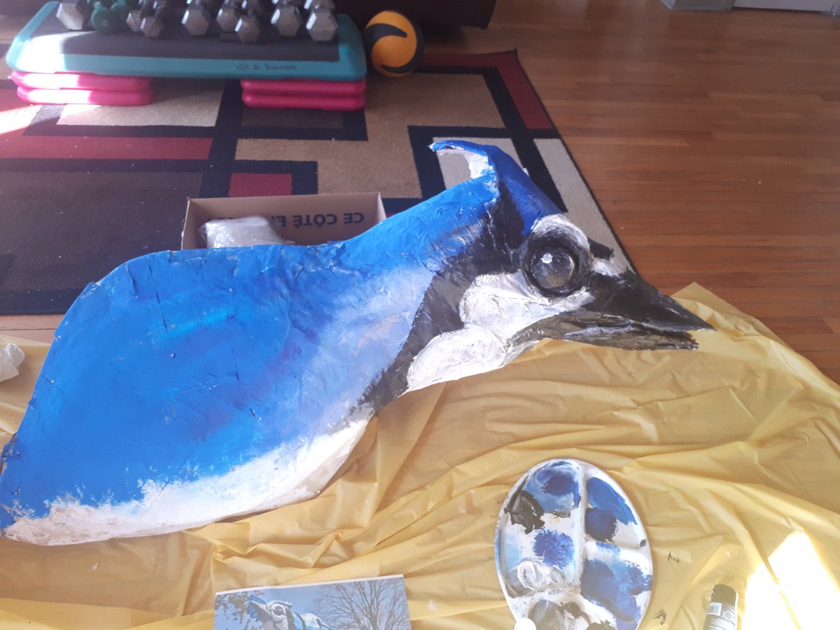 Josartstudio's tweet photo. Paper Mache bluejay https://t.co/CIfKJYRoE5