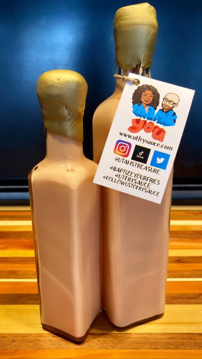 UtahsTreasure's tweet photo. We bottled our first two bottles of fry sauce! They’re not for sale yet, but we’re inching closer!

#utahstreasure #frysauce #baptizeyourfries #followustofrysauce #utfrysauce @gregkyte @crystalpoloa https://t.co/HW3sHBeHww