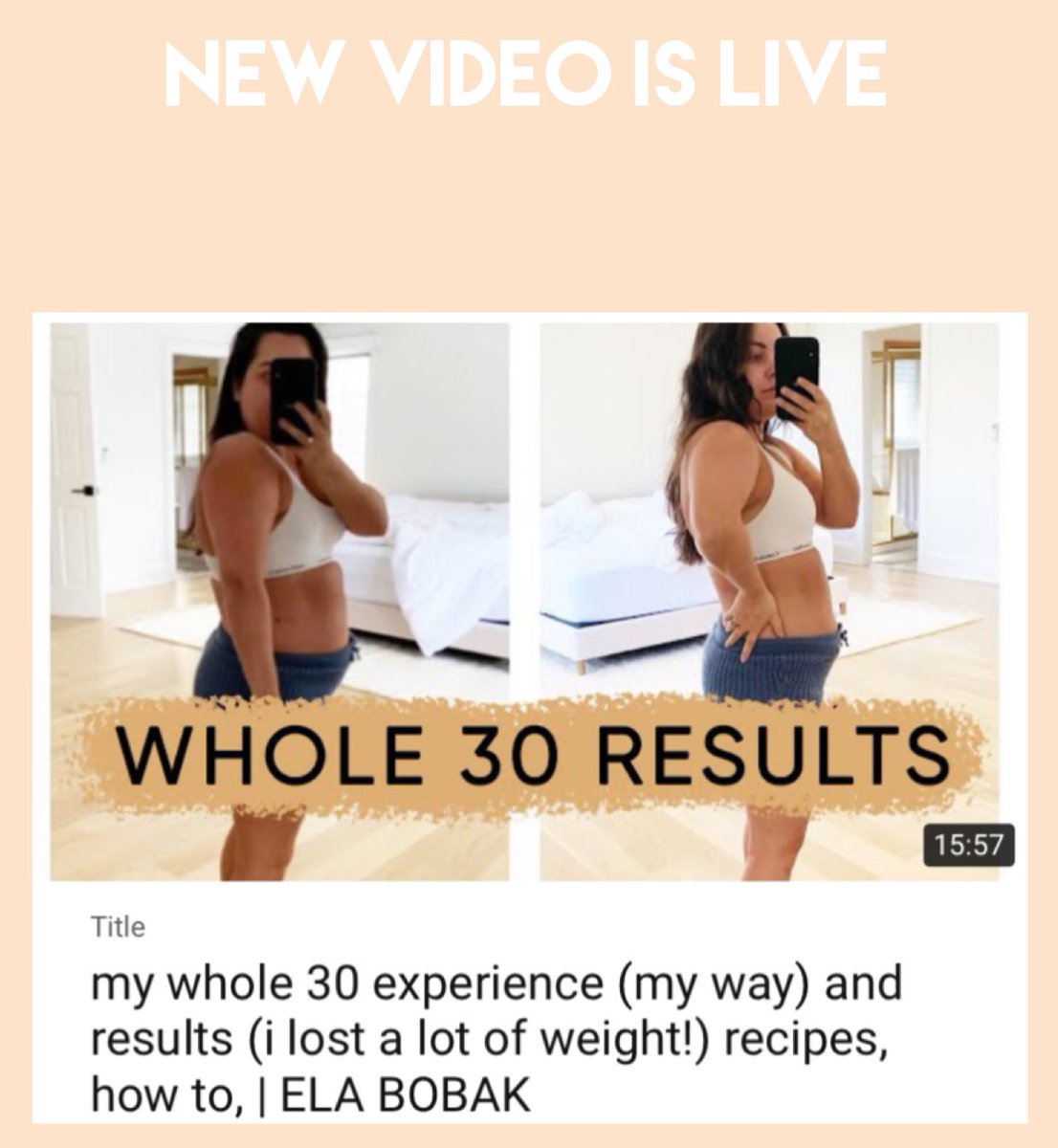 New video💕

Whole 30 experience

youtu.be/orPKMj45d1s