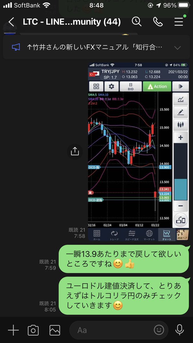 takeiyusuke's tweet photo. #EUSUSD 決済して33万円取ったあと、#トルコリラ円買い　に変更！
#FX #トルコ中銀解任 https://t.co/MHZIdzYog2