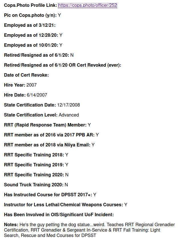 📣Attention Portland Folks📣
We have added PPB data to the easy officer lookup tool! 🔎Check it out here: 1-312-hows-my-driving.glitch.me/name?dataset_s…

(thanks to Portland comrades, there is a LOT of data potentially available per-officer)

#DefendPDX #PDXProtestComms #PortlandProtests