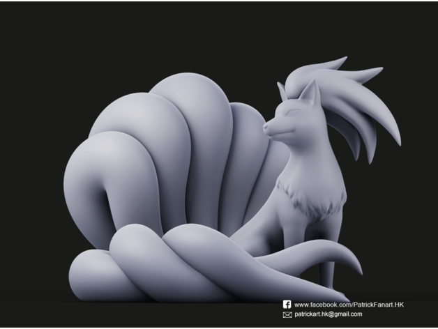 3Dプリントしたポケモンのキュウコン。製作者は香港人のPatrickさん。
thingiverse.com/thing:4768885