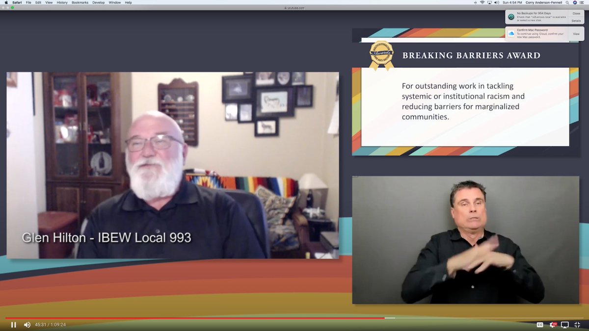 WeBuildBC's tweet photo. Congrats, @ibew993 @IBEWCanada on earning #BreakingBarriers Award on the Int'l Day for the Elimination of Racial Discrimination, for equity &amp; diversity work. Said 993's Glen Hilton: "Our org is getting an award for just doing the right thing." #antiracistbc @RachnaSinghNDP https://t.co/vOUHgEkIz6